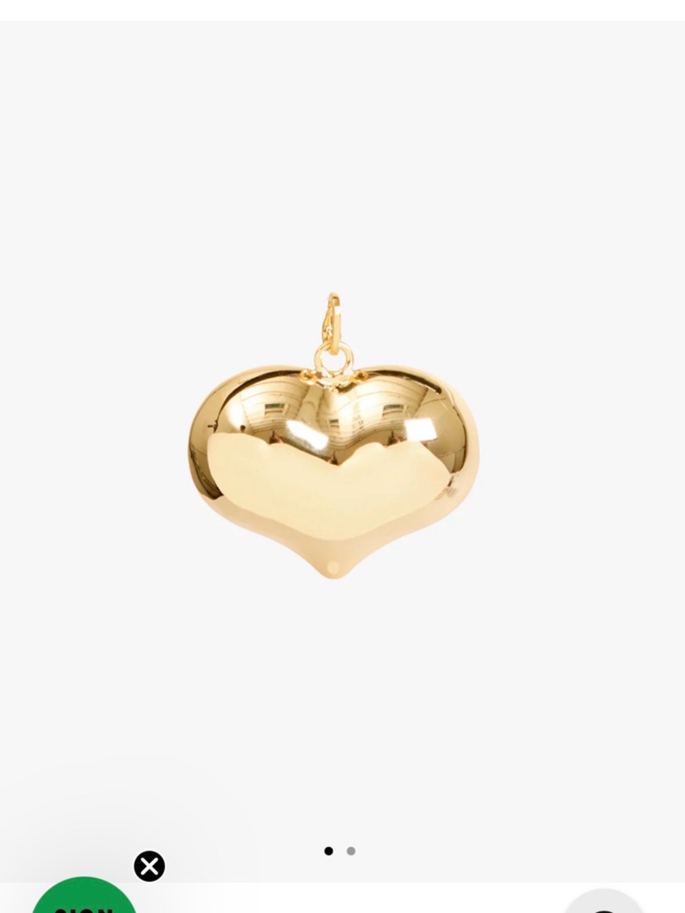 Clare V Gold Grande Mylar Heart Charm - Picture 2 of 2